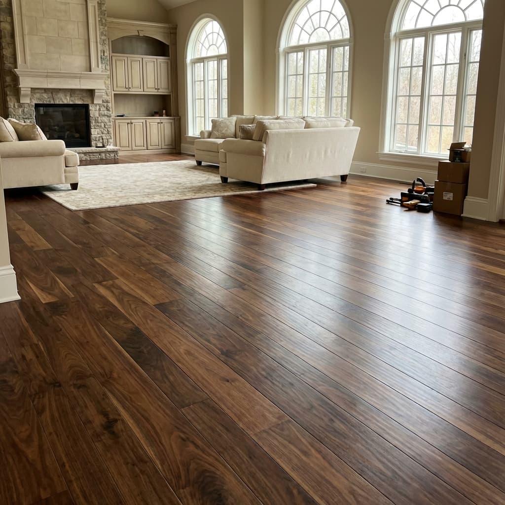 New hardwood flooring installation